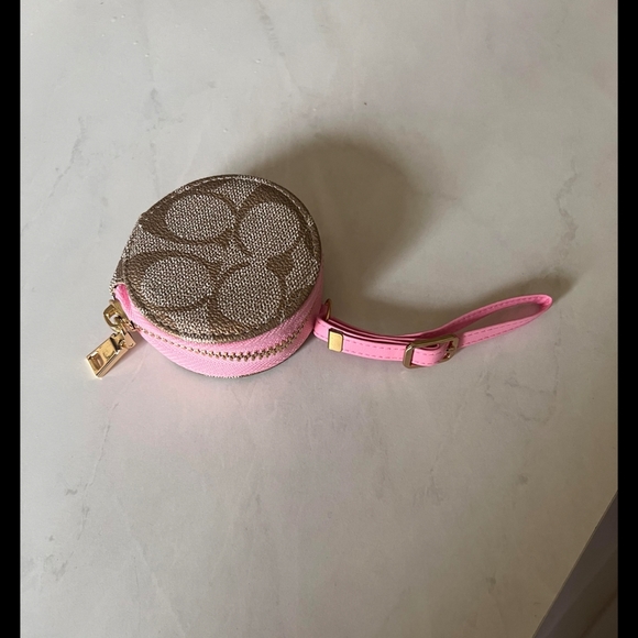 Case for Airpod 1/2 3 with lanyard / wristlet- Khaki/Pink - Picture 1 of 4